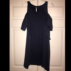 Navy Blue Off the Shoulder Dress